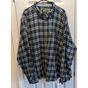 Woolrich Shirt Mens XXL 2XL Long Sleeve Button Down Blue Green White Plaid
